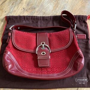 Gorgeous, Rich Red Coach Purse, Excellent Condition, Protective Bag Included.